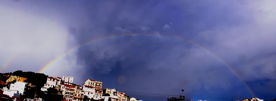 Double rainbow panorama