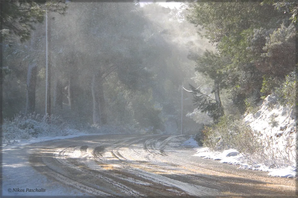 Skiathos snow day 2013