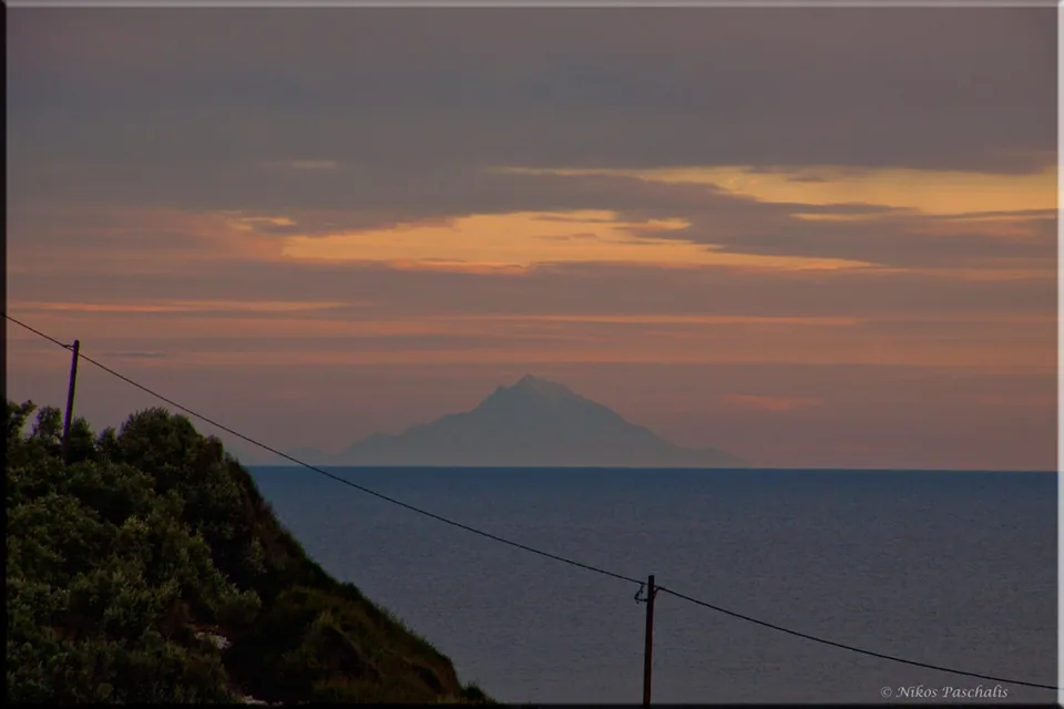 Sunrise gazing mount Athos