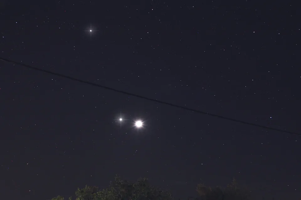 Conjunction Moon-Venus-Jupiter